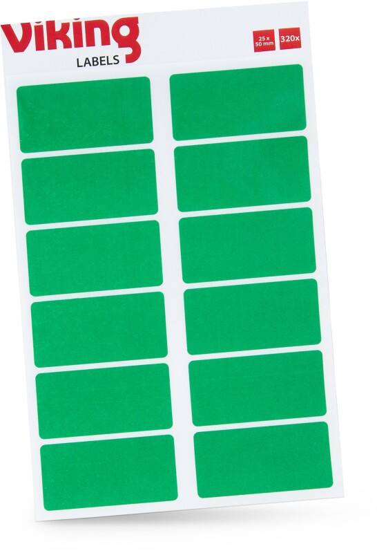 Viking Coloured Labels Adhesive Green 2.5 x 5 cm Pack of 320