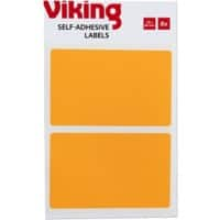 Viking Coloured Labels Adhesive Orange 5 x 8 cm Pack of 8