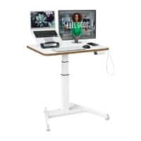 Leitz Ergo Electronically Height Adjustable Compact Sit Stand Desk 6534 Witch Stand-Up Reminder Steel, Wood 80 x 65-130 x 60 cm