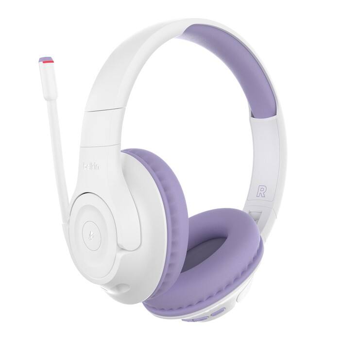 Belkin SoundForm Inspire for Kids Wireless Headset Over-the-head Lavender, White