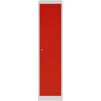 Bisley Steel Locker 450 x 600 x 1,800 mm Light Grey, Cardninal Red