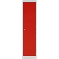 Bisley Steel Locker 450 x 600 x 1,800 mm Light Grey, Cardninal Red