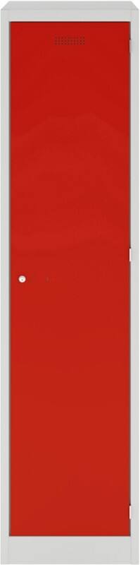 Bisley Steel Locker 450 x 600 x 1,800 mm Light Grey, Cardninal Red