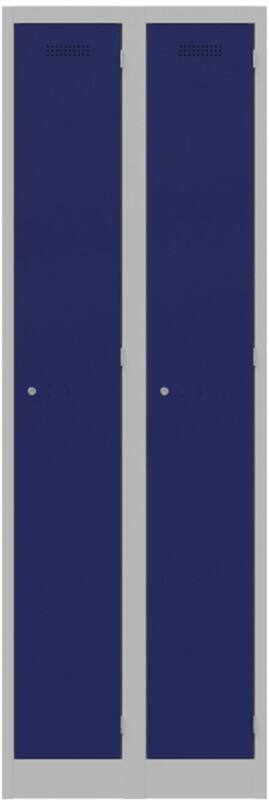 Bisley Steel Locker 600 x 450 x 1,800 mm Light Grey, Oxford Blue