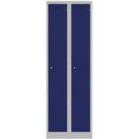 Bisley Steel Locker 600 x 450 x 1,800 mm Light Grey, Oxford Blue