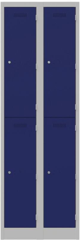 Bisley Steel Locker 600 x 450 x 1,800 mm Light Grey, Oxford Blue