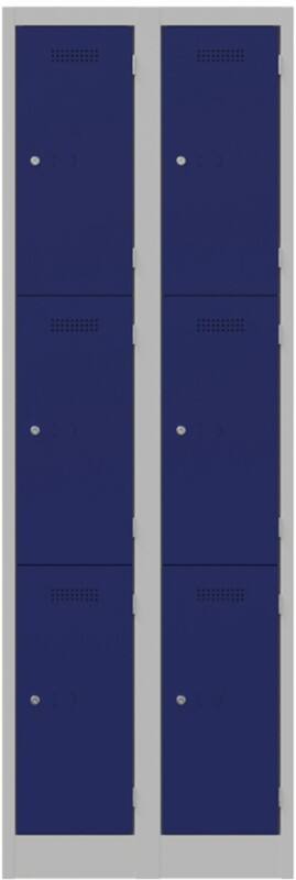 Bisley Steel Locker 600 x 450 x 1,800 mm Light Grey, Oxford Blue