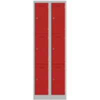 Bisley Steel Locker 600 x 450 x 1,800 mm Light Grey, Cardninal Red