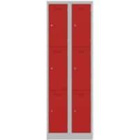 Bisley Steel Locker 600 x 450 x 1,800 mm Light Grey, Cardninal Red