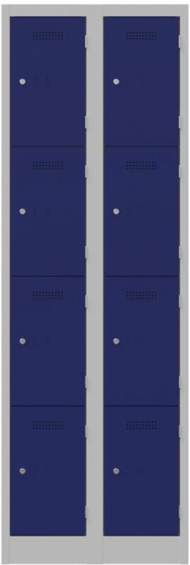 Bisley Steel Locker 600 x 450 x 1,800 mm Light Grey, Oxford Blue