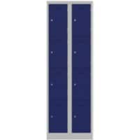 Bisley Steel Locker 600 x 450 x 1,800 mm Light Grey, Oxford Blue