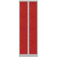 Bisley Steel Locker 600 x 450 x 1,800 mm Light Grey, Cardninal Red