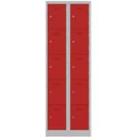 Bisley Steel Locker 600 x 450 x 1,800 mm Light Grey, Cardninal Red