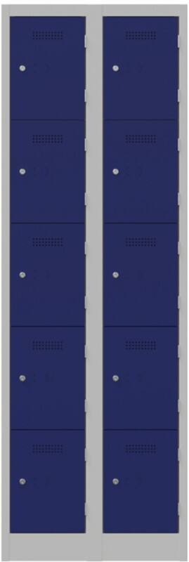 Bisley Steel Locker 600 x 450 x 1,800 mm Light Grey, Oxford Blue