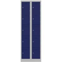 Bisley Steel Locker 600 x 450 x 1,800 mm Light Grey, Oxford Blue
