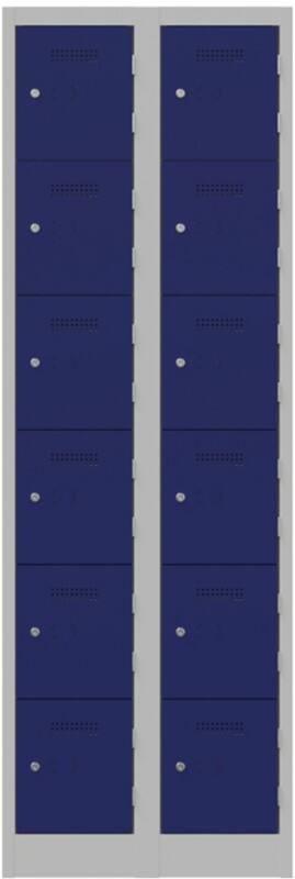 Bisley Steel Locker 600 x 450 x 1,800 mm Light Grey, Oxford Blue