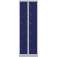 Bisley Steel Locker 600 x 450 x 1,800 mm Light Grey, Oxford Blue