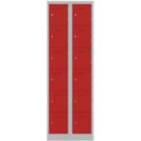 Bisley Steel Locker 600 x 450 x 1,800 mm Light Grey, Cardninal Red