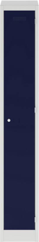 Bisley Steel Locker 1 Door Pad lock 300 x 450 x 1,800 mm Light Grey, Oxford Blue
