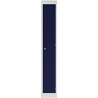 Bisley Steel Locker 1 Door Combination 300 x 450 x 1,800 mm Light Grey, Oxford Blue