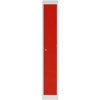 Bisley Steel Locker 1 Door Combination 300 x 450 x 1,800 mm Light Grey, Cardninal Red