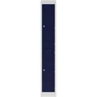 Bisley Steel Locker 2 Doors Combination 300 x 450 x 1,800 mm Light Grey, Oxford Blue