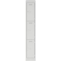Bisley Steel Locker 3 Doors Combination 300 x 450 x 1,800 mm Light Grey