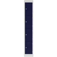 Bisley Steel Locker 4 Doors Pad lock 300 x 450 x 1,800 mm Light Grey, Oxford Blue
