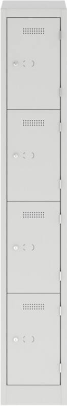 Bisley Steel Locker 4 Doors Combination 300 x 450 x 1,800 mm Light Grey