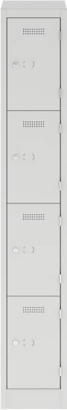 Bisley Steel Locker 4 Doors Combination 300 x 450 x 1,800 mm Light Grey