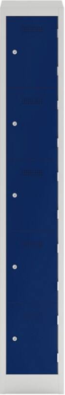 Bisley Steel Locker 300 x 450 x 1,800 mm Light Grey, Oxford Blue