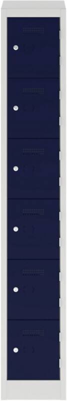 Bisley Steel Locker 300 x 450 x 1,800 mm Light Grey, Oxford Blue