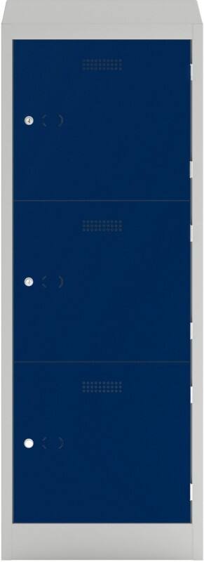 Bisley Steel Locker 500 x 450 x 1,330 mm Light Grey, Oxford Blue