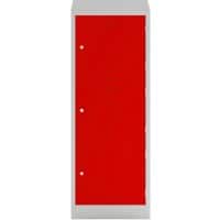 Bisley Steel Locker 500 x 450 x 1,330 mm Light Grey, Cardninal Red