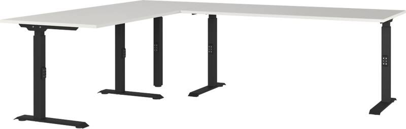 GERMANIA AGENDA Height Adjustable Corner Desk Light Grey 2,400 (W) x 2,000 (D) x 910 (H) mm