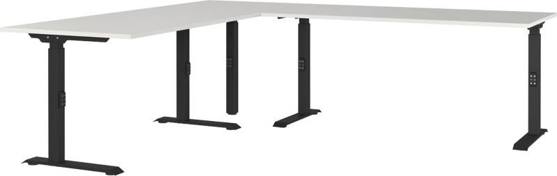 GERMANIA AGENDA Height Adjustable Corner Desk Light Grey 2,400 (W) x 2,200 (D) x 910 (H) mm