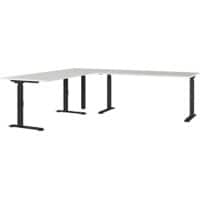 GERMANIA AGENDA Height Adjustable Corner Desk Light Grey 2,400 (W) x 2,200 (D) x 910 (H) mm
