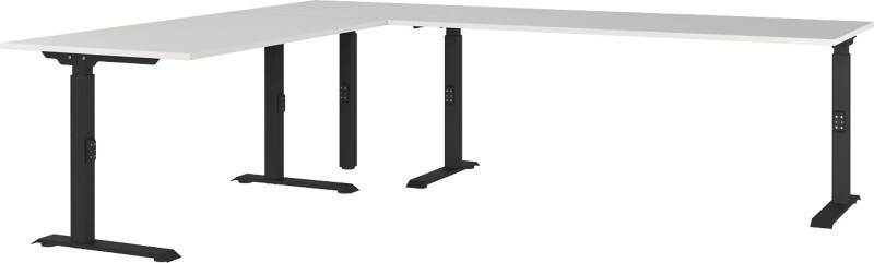 GERMANIA AGENDA Height Adjustable Corner Desk Light Grey 2,600 (W) x 2,200 (D) x 910 (H) mm