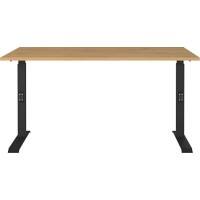 GERMANIA AGENDA Height Adjustable Desk 140 (W) x 80 (D) x 91 (H) cm Black, Grandson oak Repro.