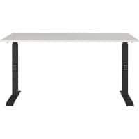 GERMANIA AGENDA Height Adjustable Desk 140 (W) x 80 (D) x 91 (H) cm Back, Light Grey