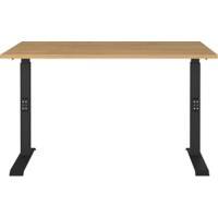 GERMANIA AGENDA Height Adjustable Desk 120 (W) x 80 (D) x 91 (H) cm Black, Grandson Oak Repro.