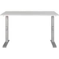 GERMANIA AGENDA Height Adjustable Desk 120 (W) x 80 (D) x 91 (H) cm Light Grey, Silver