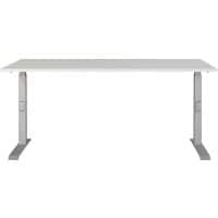 GERMANIA AGENDA Height Adjustable Desk 160 (W) x 80 (D) x 91 (H) cm Light Grey, Silver