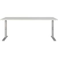 GERMANIA AGENDA Height Adjustable Desk 180 (W) x 80 (D) x 91 (H) cm Light Grey, Silver