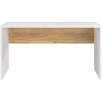 GERMANIA HASSELT Desk 140 (W) x 60 (D) x 75 (H) cm White, Navarra oak Repro.