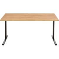 GERMANIA PROFI 2.0 Height Adjustable Desk 160 (W) x 80 (D) x 80 (H) cm Black, Navarra oak Repro.