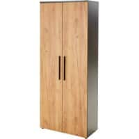 GERMANIA RENTON Filing Cabinet Lockable 80 x 40 x 197 cm Graphite, Navarra Oak Repro.