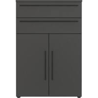 GERMANIA RENTON Filing Cabinet 2 Drawers 80 x 40 x 120 cm Graphite