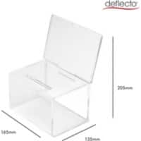 Deflecto Suggestion Box Countertop Retangle 16.5 (W) x 13.5 (D) x 20.5 (H) cm Transparent