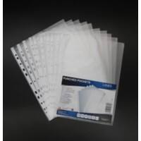 Punched Pockets A4 Textured Transparent 50 microns PP (Polypropylene) Pack of 100